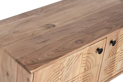 Tv-meubel Home ESPRIT Bruin Zwart Metaal Acacia 145 x 40 x 52 cm