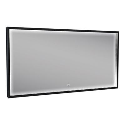 Avi spiegel rechthoek met LED, dimbaar en spiegelverwarming 120 x 60 cm mat zwart