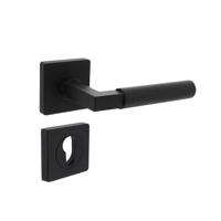 Intersteel Intersteel Deurklink Bau-Stil vierkant profielcilinderrozet mat zwart - thumbnail