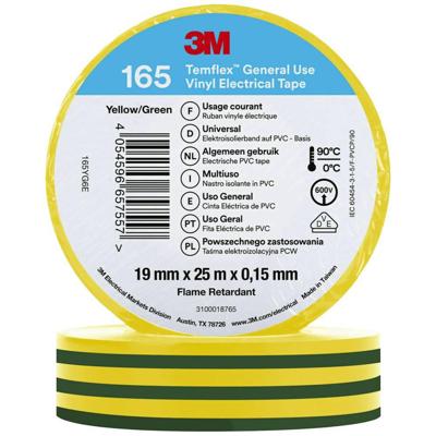 3M Temflex™ 165 165YG6E Isolatietape Temflex 165 Geel (l x b) 25 m x 19 mm 1 stuk(s) 3M Temflex™ 165 165YG6E Isolatietape Temflex 165 Geel (l x b) 25 m x 19 mm 1 stuk(s)
