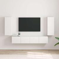 TV Wandkast 2 pcs Wit 30 x 31 x 80 cm Bewerkt hout - thumbnail