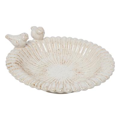 Vogelvoederschaal Coco wit Ø25,5xH9cm