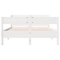 Bedframe zonder matras massief grenenhout wit 135x190 cm - thumbnail
