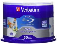 Verbatim 43812 BD-R Datalife 25 GB 6x schrijfsnelheid onbewerkte bedrukbare 50 spindel - thumbnail