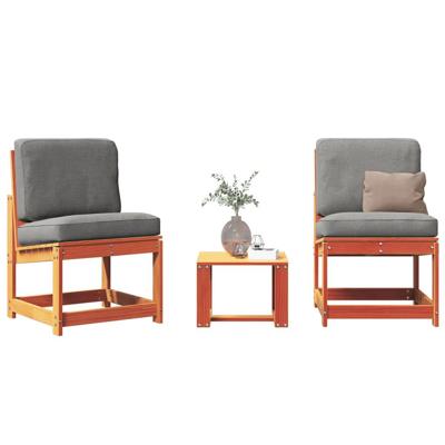3-delige Loungeset massief grenenhout wasbruin 3-delige Loungeset massief grenenhout wasbruin