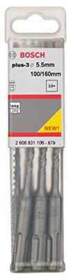 Bosch Accessoires Sds-Plus Plus-3, 10Pc Pack, 5.5X100X160 - 2608831106