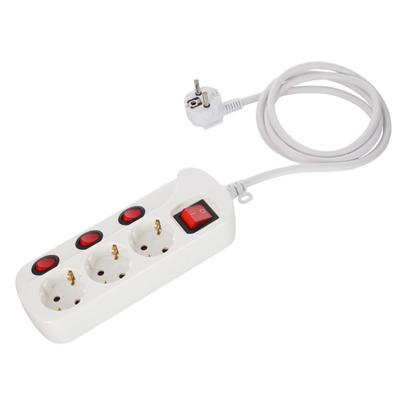 Heitronic 45190 Stekkerdoos met schakelaar 3-voudig Wit Randaarde stekker 1 stuk(s) Heitronic 45190 Stekkerdoos met schakelaar 3-voudig Wit Randaarde stekker 1 stuk(s)