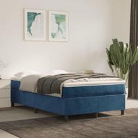 Boxspring met matras fluweel donkerblauw 120x200 cm - thumbnail