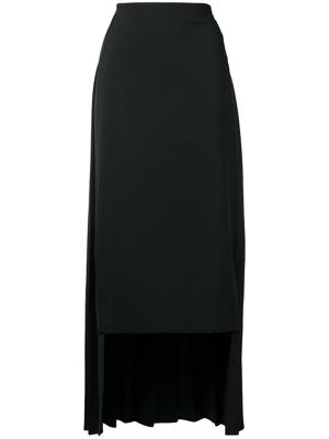 Maison Margiela asymmetric pleated skirt - Black