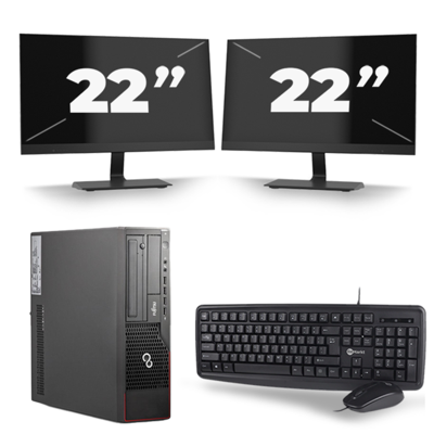 Fujitsu Esprimo E700 SFF - Intel Core i5-2e Generatie - 8GB RAM - 256GB SSD - Windows 10 + 2x 22 inch Monitor