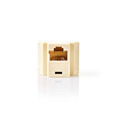 Telecom-Netwerksplitter | RJ45 Female | 2x RJ45 Female | Vernikkeld | Ivoor | PVC