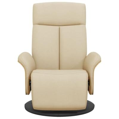 Fauteuil verstelbaar met voetensteun stof crèmekleurig