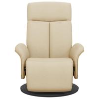 Fauteuil verstelbaar met voetensteun stof crèmekleurig - thumbnail