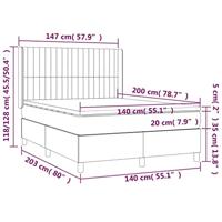 Boxspring met matras en LED stof lichtgrijs 140x200 cm - thumbnail