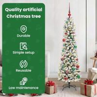 Kunstkerstboom met 150 LED Wit 150 cm PVC en Metaal en Plastic - thumbnail