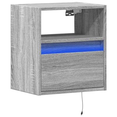 Tv-wandmeubel met LED-verlichting 41x31x45 cm grijs sonoma