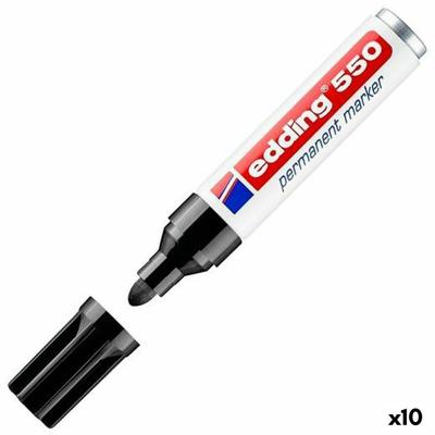 Permanente markeerstift Edding 550 Zwart (10 Stuks) Permanente markeerstift Edding 550 Zwart (10 Stuks)