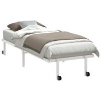 Bedframe zonder matras opvouwbaar 75x190 cm staal wit - thumbnail