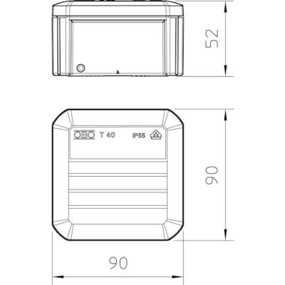 OBO Bettermann 2007223 Verdeeldoos (l x b) 90 mm x 90 mm 1 stuk(s)