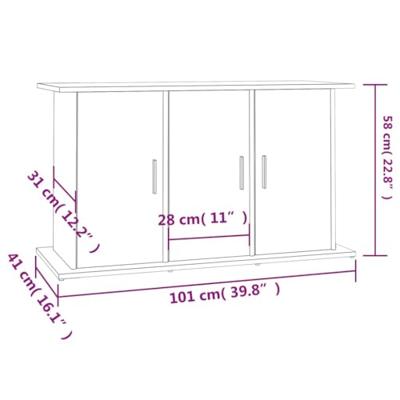 Aquariumstandaard 101x41x58 cm bewerkt hout bruin eikenkleur - thumbnail