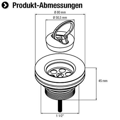 Cornat Afvoerplug Spoelbak 85Mm 6/4 (401) - T352504R