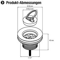 Cornat Afvoerplug Spoelbak 85Mm 6/4 (401) - T352504R - thumbnail