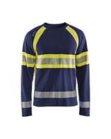 Blåkläder High-Vis T-Shirt lange mouwen 35101030 | Marine/High-Vis Geel | Maat S - 7330509672464 - thumbnail