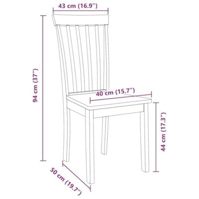 Eetkamerstoelen 2 st massief hout rubber wit