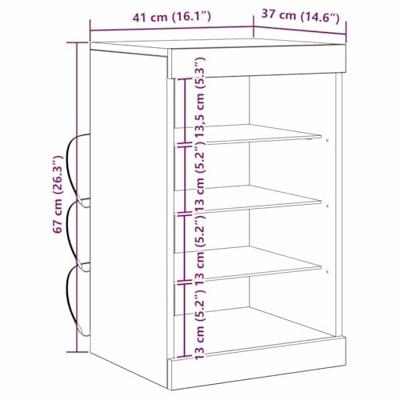 Dressoir Zwart Eiken 41 x 37 x 67 cm Bewerkt hout