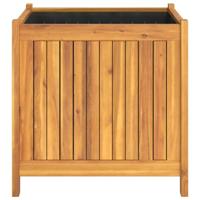 VidaXL Plantenbak met voering 50x50x50 cm massief acaciahout - thumbnail