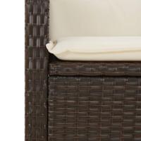 5-delige Tuinset met kussens poly rattan bruin - thumbnail