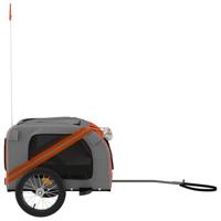 Hondenfietstrailer oxford stof en ijzer oranje en grijs - thumbnail