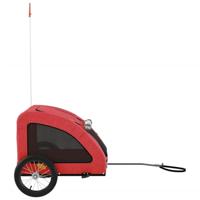 Hondenfietstrailer oxford stof en ijzer rood - thumbnail