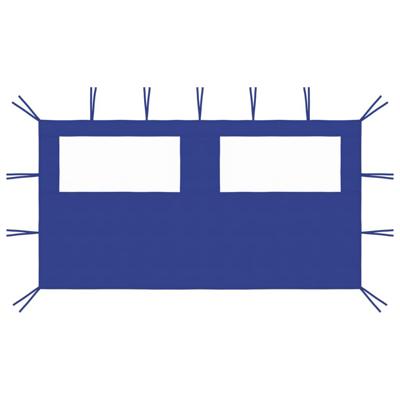 Prieelzijwand met ramen 4x2 m blauw