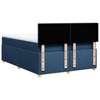Boxspring met matras stof blauw 140x200 cm - thumbnail