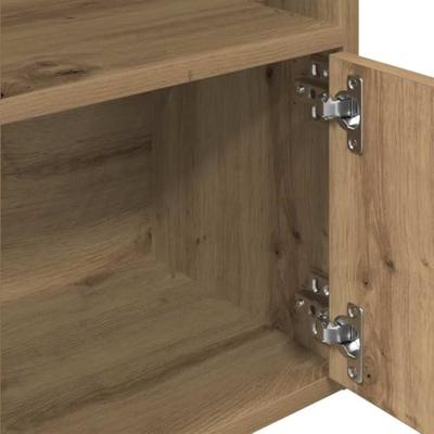 Boekenkast 31x24x127 cm bewerkt hout artisanaal eikenkleurig Boekenkast 31x24x127 cm bewerkt hout artisanaal eikenkleurig