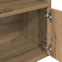 Boekenkast 31x24x127 cm bewerkt hout artisanaal eikenkleurig - thumbnail