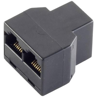 Shiverpeaks Telefoon (analoog) Adapter [1x RJ12-bus 6p6c - 2x RJ12-bus 6p6c] Zwart