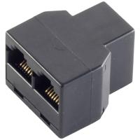 Shiverpeaks Telefoon (analoog) Adapter [1x RJ12-bus 6p6c - 2x RJ12-bus 6p6c] Zwart - thumbnail