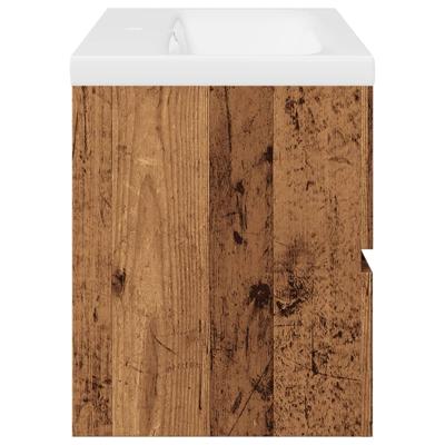 Wastafelkast met ingebouwde wasbak oud houtkleurig