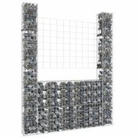 Schanskorf U-vormig met 2 palen 140x20x200 cm ijzer - thumbnail