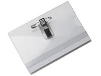 Badge transp knijper speld 90x57 mm 24st - 12 stuks - thumbnail
