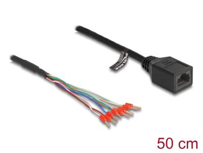 Delock 88005 RJ45 Netwerkkabel, patchkabel CAT 5e 0.50 m Zwart 1 stuk(s)