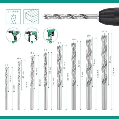 ENT DURADRILL 8-dlg. houtboorset 3-10mm, hele maten - 7909248 ENT DURADRILL 8-dlg. houtboorset 3-10mm, hele maten - 7909248