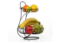 Ynona Fruitschaal - 2 Laags - Zwart - Fruitmand - thumbnail