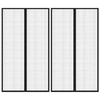 Insectendeurgordijnen 2 st magnetisch 200x80 cm zwart - thumbnail