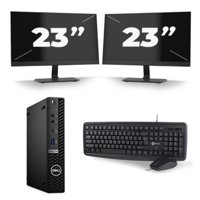 Dell Optiplex 7090 Micro USFF - Intel Core i5-10e Generatie - 8GB RAM - 256GB SSD - Windows 11 + 2x 23 inch Monitor - thumbnail