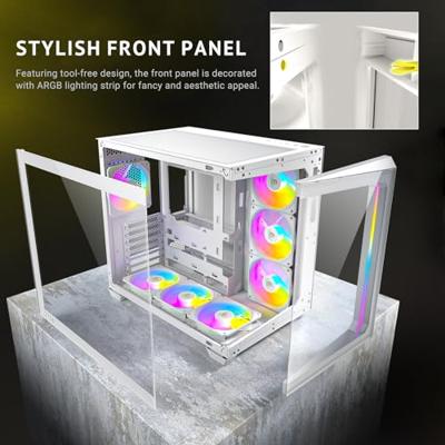 Antec C5 ARGB Midi-tower PC-behuizing Wit Zijvenster, Stoffilter, 4 voorgeïnstalleerde LED-ventilators