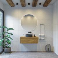 Badkamermeubelset Gliss Ares 100 cm Met Waskom Castle Brown - thumbnail