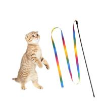Kat speelgoed Rainbow doek strip grappige kat stok - thumbnail